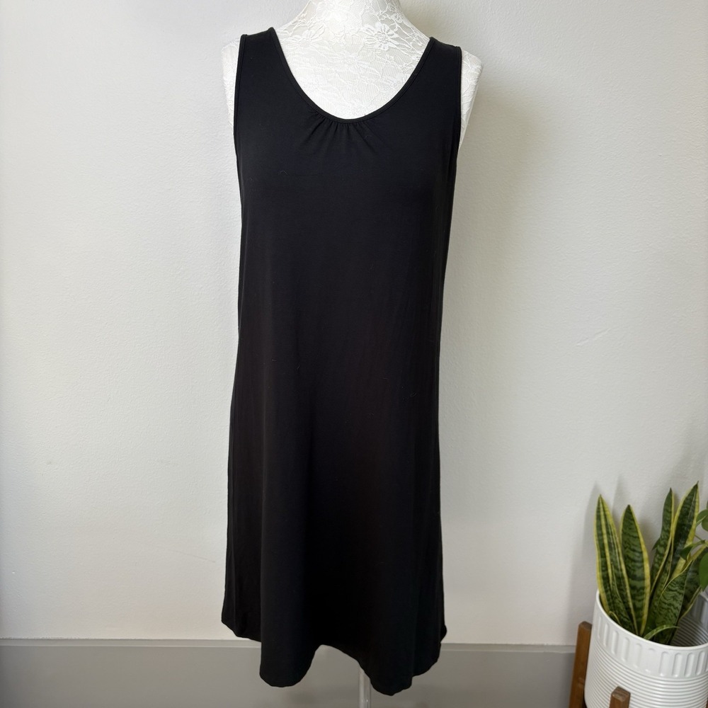 J.Jill Women's Small ~ Black Wearever Collection Sleeveless Jersey Tank Dress